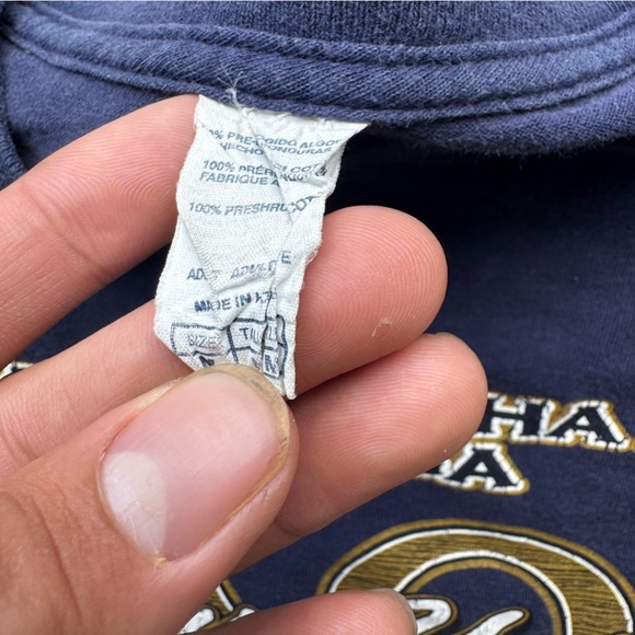 Y2K Jesus tee in Navy and Gold - Picture 3 of 4